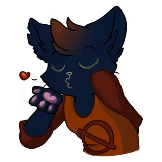 😘 e1a3518a 卡通猫, 飞吻, 动物, 爱, 可爱, 心 telegram sticker