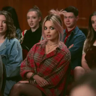 🌸 d2250a74 Maeve Wiley Sex Education Maeve Wiley, Sex Education, Serial młodzieżowy, Szkoła, Koszula flanelowa telegram sticker