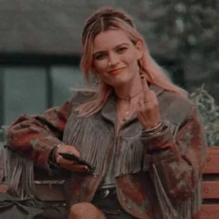 ✨ 1f3d1a07 ngón giữa, cử chỉ khiếm nhã, thái độ, cô gái, tóc hồng, phụ nữ trẻ telegram sticker