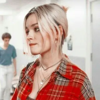 ✨ 42ae2afb Maeve Wiley Sex Education Maeve Wiley, Sex Education, truyền hình, chân dung, nhân vật, áo sơ mi ca rô đỏ telegram sticker