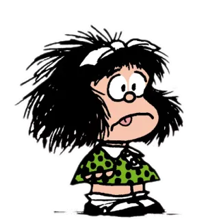 😩 8b2654ad Mafalda การ์ตูน, เด็กผู้หญิง, เศร้า, มาฟัลดา, การ์ตูน telegram sticker