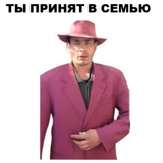 🤚 f2ecf365 ТЫ ПРИНЯТ В СЕМЬЮ telegram sticker