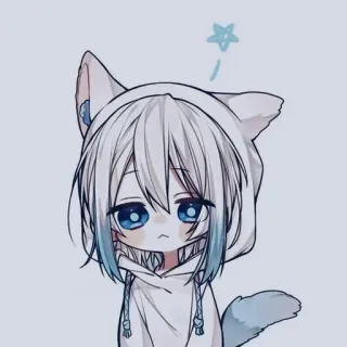 🙁 0459f32a Anime, Manga, Ragazza gatto, Cartoni animati, Carino, Kawaii telegram sticker