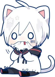😳 0cc86bf4 Anime, Gatto, Chibi, Carino, Adesivo telegram sticker