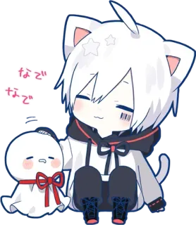 🤗 27319844 なで なで Anime, Gatto, Kawaii, Manga, Carino, Illustrazione telegram sticker