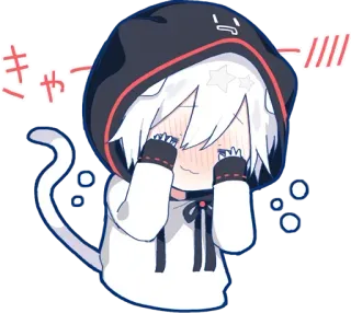 🙈 e4c5cf7d きゃーーーーー//// Anime, Gatto, Carino, Arrossire, Kawaii, Imbarazzato telegram sticker