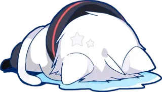 😭 f1b60e02 gatto, triste, sdraiato, bianco, cartone animato telegram sticker