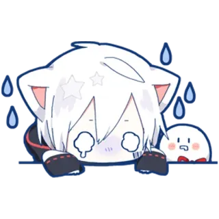 🥺 35757ee5 anime, gato, lindo, triste, lágrimas, dibujos animados telegram sticker