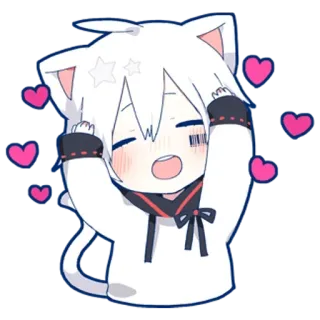 🥰 889ed305 Anime, Dibujos animados, Lindo, Gato, Chibi, Kawaii telegram sticker
