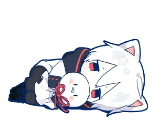 😐 1f625e2a Anime, Kawaii, Lucu, Kucing, Chibi whatsapp sticker