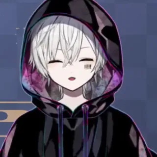 ☁️ 8d9051f1 Аниме, Парень, Толстовка, Штрихкод, Наклейка whatsapp sticker