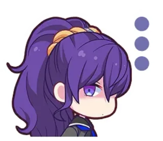 🕳 51a6ee2c anime, gadis, rambut ungu, khawatir, berpikir telegram sticker