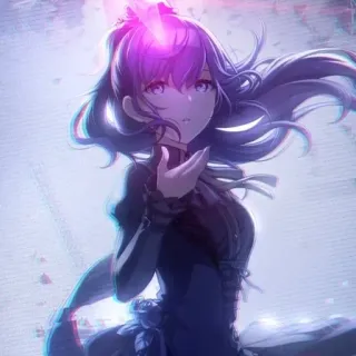 🕳️ 839642bd anime, gadis, rambut ungu, karakter telegram sticker