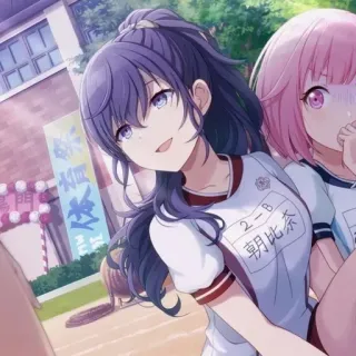 🕳 ff841b89 2-8 朝比奈 Anime, Seragam sekolah, Festival olahraga, Jepang, Karakter telegram sticker