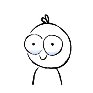 🙂 af36e758 cartone animato, disegno, omino stilizzato, personaggio, occhi, semplice, carino telegram sticker
