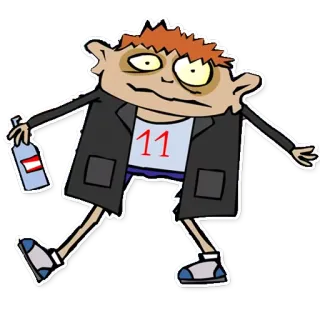 🍾 49c67d8b 11 cartoon, drunk, alcohol, character, jersey, party, funny telegram sticker