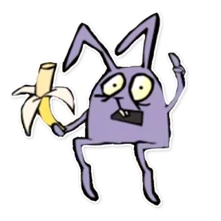 🍌 53e4f35d Usagi Yojimbo usagi yojimbo, rabbit, cartoon, banana, middle finger telegram sticker