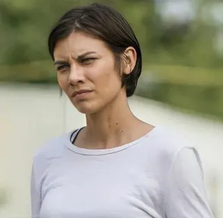 🈁 e66528c2 Maggie Greene The Walking Dead woman, character, television, serious, portrait, twd telegram sticker