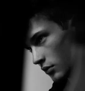 😐 30232640 肖像, 男人, 黑白, 灰度, 脸, 人, 模特 telegram sticker