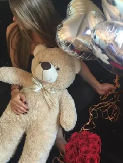 😍 9f5690eb 泰迪熊, 气球, 玫瑰, 礼物, 庆祝, 爱, 女孩, 玩具 telegram sticker