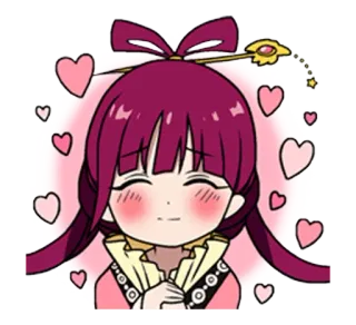 😊 0055cac4 애니메이션, 하트, 귀여운, 만화, 소녀 telegram sticker