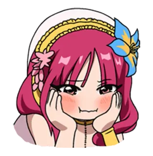 😳 5cb7dc6b 애니메이션, 스티커, 소녀, 귀여운, 빨간 머리 telegram sticker