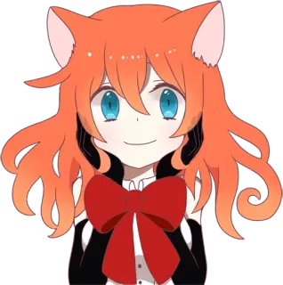 😍 d76cd2e2 Anime, Ragazza gatto, Kawaii, Carino, Manga, Capelli arancioni telegram sticker