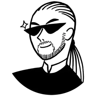 😎 db9968f9 ผู้ชาย, แว่นกันแดด, ภาพเหมือน, มีเครา, ภาพประกอบ, การ์ตูน, ใบหน้า telegram sticker