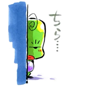 😒 27723f22 ちら 偷看, 外星人, 卡通, 绿色, 害羞 telegram sticker
