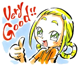 👍 37b2004b Very Good 动漫, 女孩, 好, 点赞, 可爱 telegram sticker