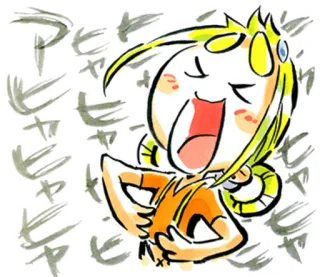 😂 69179929 アピャアピャアピャ 卡通, 动漫, 角色, 日语, 表情 telegram sticker