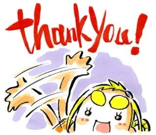 👍 85b977a1 Thank You! 谢谢, 问候, 卡通, 可爱 telegram sticker