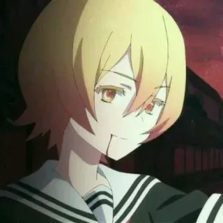 🙂 0484b3cb Anime, Chica, Uniforme escolar, Espeluznante, Rubia telegram sticker