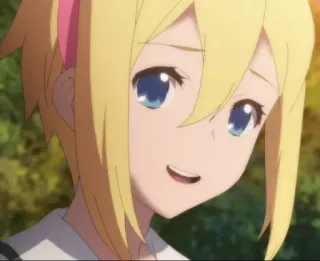 😀 97c08719 Anime, Chica, Linda, Rubia, Feliz, Sonrisa telegram sticker