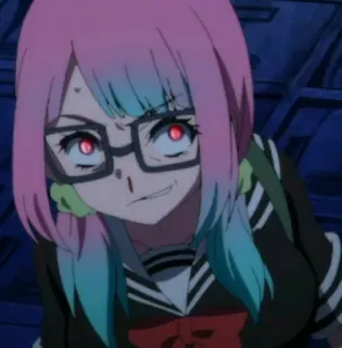 😈 a934ac4d Anime, Chica, Uniforme escolar, Gafas, Enfadada telegram sticker