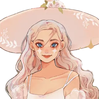 🌷 b879917e 女性, ポートレート, キャラクター, イラスト, アート, ファッション telegram sticker