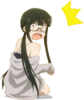 😱 3388fe9d animé, fille, effrayée, choquée, lunettes whatsapp sticker