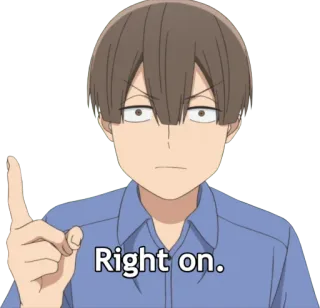 ☝️ 7af4823d Right on. animé, dessin animé, accord, ok whatsapp sticker