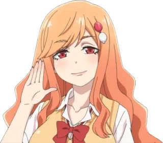 👋 84881468 Anime, Dessin animé, Femme, Fille, Cheveux orange whatsapp sticker