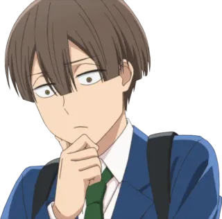 🤔 8af3ffba Anime, Personnage, Garçon, Pensif, Expression, Manga, Uniforme scolaire whatsapp sticker