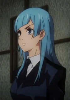 🧐 9529213c Miwa Kasumi Jujutsu Kaisen anime, blue hair, Jujutsu Kaisen, Miwa Kasumi, character, student, uniform telegram sticker