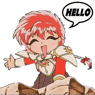 👋 b3be3c44 HELLO Anime, Cartoon, Hallo, Gruß, Fröhlich, Freundlich telegram sticker