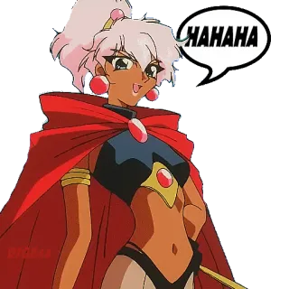 😂 b729a96e HAHAHA Anime, Cartoon, Mädchen, Lachen, Umhang, weiblich telegram sticker