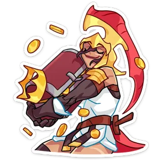 ⭐ 25414bed aufkleber, cartoon, figur, spiel, fantasy, goldmünzen telegram sticker