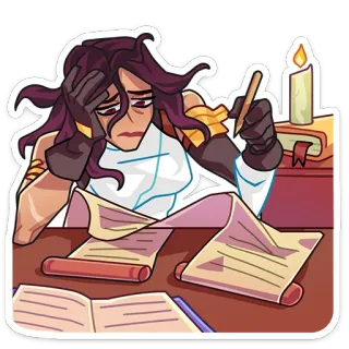 ⭐ f14027c8 Erschöpfung, Schreiben, Stress, Künstler, Autor, Kreativ telegram sticker
