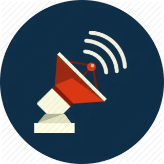 📡 2df57fc1 Satelliet schotel, Communicatie, Technologie, Antenne, Signaal, Radio telegram sticker