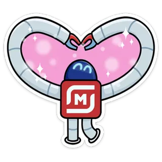 ❤️ 0aef6b3d robot, trái tim, tình yêu, dễ thương, hoạt hình telegram sticker