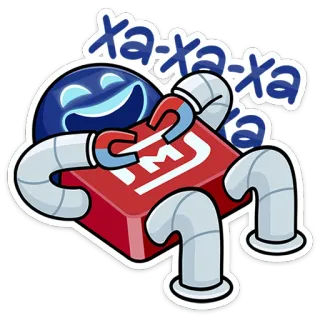 🤣 7a26bb4d xa-xa-xa rô bốt, cười, hài hước, hoạt hình, nhân vật telegram sticker