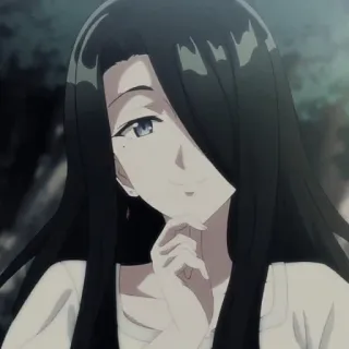 🤔 579b0f70 anime, dibujos animados, mujer, personaje, pelo negro telegram sticker