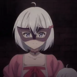 😕 5c4de4f4 Anime, Personaje, Máscara, Chica, Dibujos animados, Animado, Ilustración telegram sticker